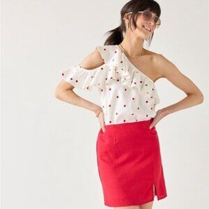 Miami Piper Cold Shoulder Polka Dot Blouse Size Small
